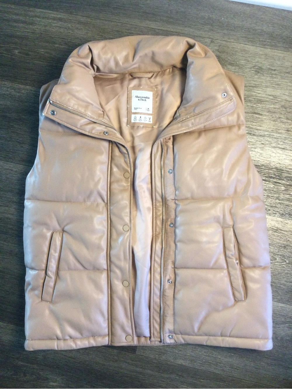 Abercrombie & Fitch Taupe Puffer Vest